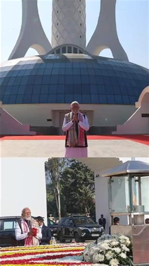 PM Modi pays floral tributes at Swahid Smarak Kshetra in Assam | #shorts