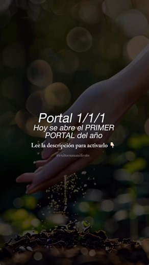 Hoy, 1 de enero de 2026, el Universo se alinea en el Portal 1/1/1. 🚨 ¿Por qué es tan importante? 👇🏻 De acuerdo a la numerología Día: 1 Mes: 1 Año: 2026 (2 0 2 6 = 10 ➡️ 1 0 = 1) Estamos ante un Año Semilla. Es el inicio de un ciclo de 9 años. Lo que siembres hoy, determinará tu realidad hasta el 2035. No es un día para pedir desde la carencia, es un día para ordenar tu poder. 🌱 RITUAL DE SIEMBRA DE INTENCIONES (Paso a paso): 1️⃣ Lávate las manos con agua y sal para soltar cualquier residuo d