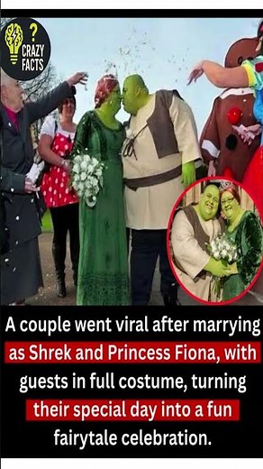 This Couple Got Married as Shrek & Princess Fiona & Their Guests Came in FULL Costume 😂👑💚