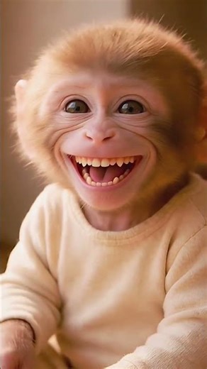 Cute little monkey plays with a spoon 😂🥄 #cute #funnyanimals #cuteanimals #ai #baby #shorts