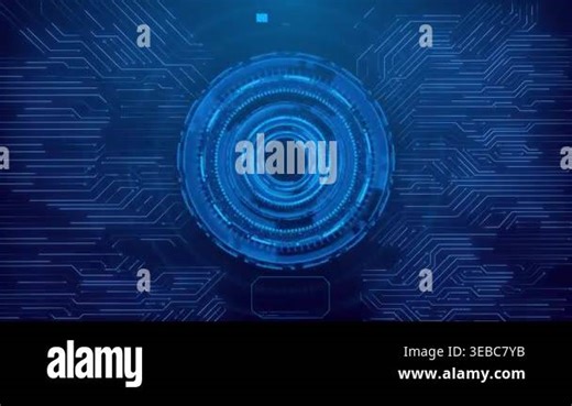 Futuristic hi-tech technology tunnel cyber AI artificial intelligence data mining circuit board electronic deep learning Computer chip technology. cyberspace holiday presentations luminous particles Stock Video Footage - Alamy