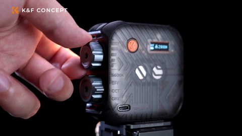 K&F CONCEPT Bi-Color LED Video Light, 2000mAh Rechargeable Portable Camera Lights, CRI 96+, 2500K-9900K, 15 Light Effects, Photography Lighting for Vlogging, Selfie, Black
