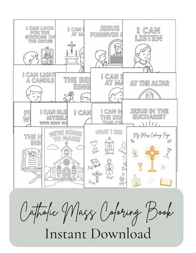 Catholic Mass Coloring Book for Kids: First Communion Activity (printable PDF) - Etsy