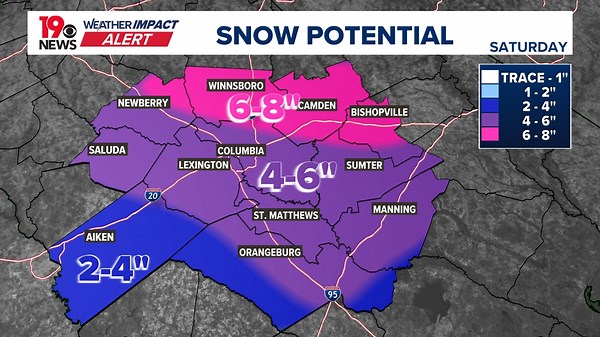 How much snow will South Carolina get from the winter storm? Here's the latest