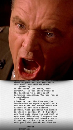 Script in Motion | For the Love of Motion Pictures on Instagram: "The screenplay of A Few Good Men (1992), written by Aaron Sorkin from his own stage play, was born from a real case told by his sister, a Navy lawyer, who defended a Marine accused of carrying out a “Code Red,” an extrajudicial punishment within the military. It was Sorkin’s first major work in Hollywood and already showcased his trademark style: fast-paced, intense dialogue filled with moral tension. The entire film was built to 