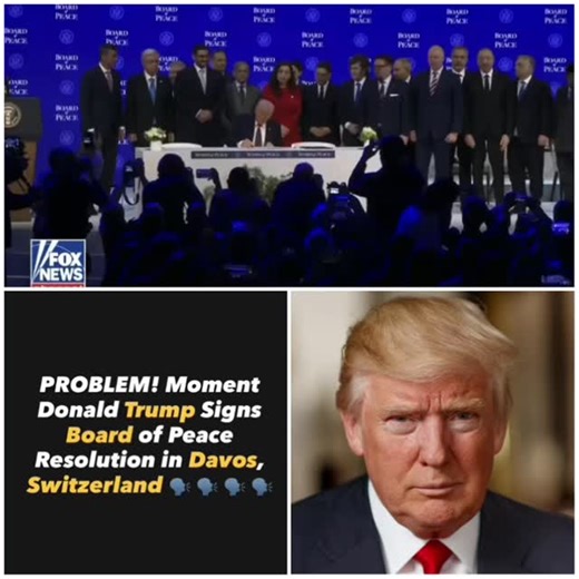 PROBLEM! Moment Donald Trump Signs Board of Peace Resolution in Davos, Switzerland 🗣️ 🗣️ 🗣️ 🗣️ US President Donald Trump kicked off his new “Board of Peace” at Davos on Thursday, with a signing ceremony for a body with a $1 billion membership fee and a controversial list of invitees. The peace accord Originally meant to oversee peace in Gaza after the war between Hamas and Israel, the board’s charter envisions a wider role in resolving international conflicts, sparking concerns that Trump wa