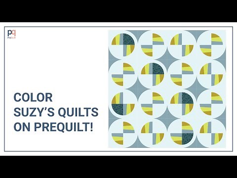 How to Use Digital Coloring Pages on PreQuilt (Suzy Quilts - Modern Fans) - Updated