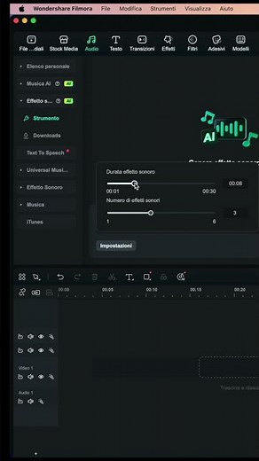 Effetti sonori con AI - Filmora Tutorial ITA