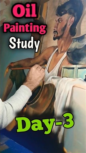 Oil Painting Practice Day 3 | Step-by-Step Portrait Study #artshorts #art #oilportrait