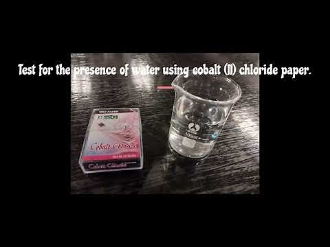 Testing of water using cobalt (II) chloride paper