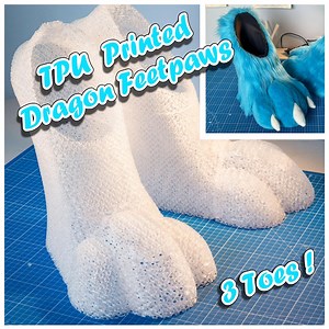 TPU 3D Printed Dragon Fursuit Feetpaws Base (3 Toes) - Digitigrade & Plantigrade - Etsy