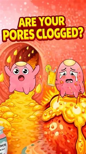 Are your pores clogged? Watch this ‼️✅ #pimples #animation #skincare