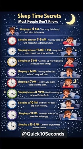 10 Sleep Time Secrets Most People Don’t Know 😴 | Best Time to Sleep #healthylifestyle #health #sleep