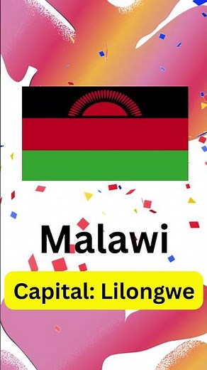 Malawi country flag picture and capital name #reels #ytshorts #countries #capital #flags