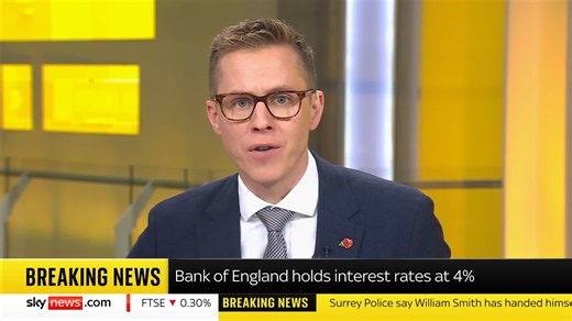 20K views · 72 reactions | BREAKING: The Bank of England has held the base rate at 4%. Analysts have been saying a cut will instead come in December - when the effects of the 26 November budget will be clearer. Money blog ➡️ https://trib.al/bLDYbdR  Sky 501, Virgin 602, Freeview 233 and YouTube | Sky News | Facebook