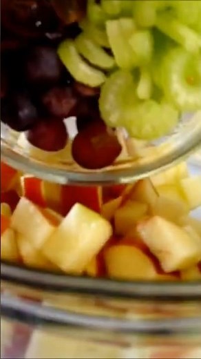 Classic WALDORF FRUIT SALAD 🍎🍇🍋 So YUMMY 😋 #food #fruit #salad #recipe