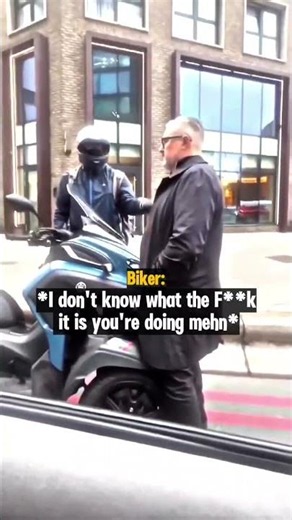 Man Blocking Biker Gets Instant Karma