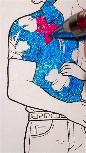 Coloring Saja Boys❤️🖌️K-Pop Demon Hunters🖌️❤️ #art #drawing #shorts