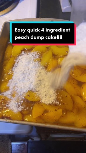 Easy 4-Ingredient Peach Dump Cake Recipe
