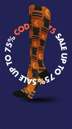 Shop our Black Friday sale and save up to 75% on wildly comfortable, American-made compression socks in hundreds of fun designs. Whether you're on your feet all day or just want better circulation, now's the time to stock up. Use code BF75. | Crazy Compression