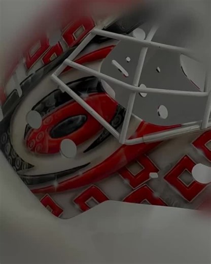 🚨 #DaveArtNewMaskAlert 🚨 Hurricanes Frequenzy 🌪️🔴⚡ This electrified new design for Cayden Primeau and the Carolina Hurricanes pulses with motion, rhythm, and raw Canes energy. Covered in bold, glowing red storm symbols, the mask feels like it’s vibrating with hurricane force — patterns shifting, lines twisting, and the whole design buzzing like a storm caught in mid-spin. The 3-D effects make every tile pop right off the mask, creating a wild sense of movement and speed. A mask built on chao