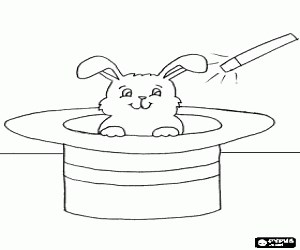 The rabbit from the magician hat coloring page printable game