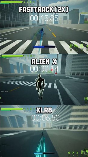 Alien X VS Fasttrack VS XLR8 Race New Speed Test comment task ben 10 galvan #shorts #ben10