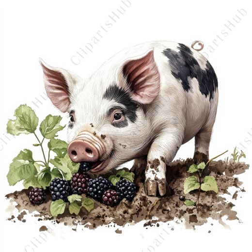 15 Watercolor Pig Clipart, Cute Pig Illustration JPG, Farm Animal Art, Baby Pig Artwork, Junk Journal, Printable Farm Art - Etsy Canada