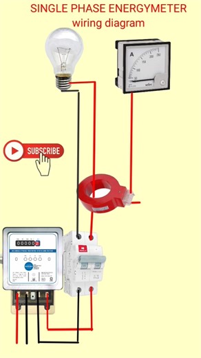 Single phase energy meter connection with ct and AMP meter wiring diagram@Dilipsingh-t7o4i