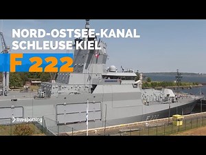 Schleusung der Fregatte Baden-Württemberg (F 222) im Nord-Ostsee-Kanal (NOK)