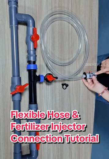Flexible Hose & Fertilizer Injector - Connection Tutorial #Irrigation #agriculture #harvest #plants #farmlife