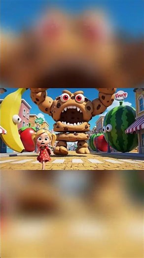 Don't Touch the Cookie Stack! 🍪🚫 Super Apple Saves Fruit City #Shorts