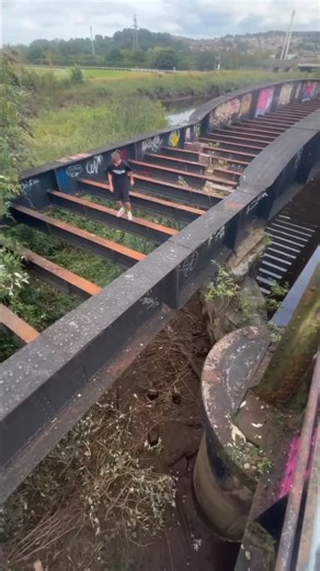Sketchy bridge jump challenge 😱. . . . #parkour #freerunning #sketchy #bridge #jump #challenge | Ryan Ashley Pearson