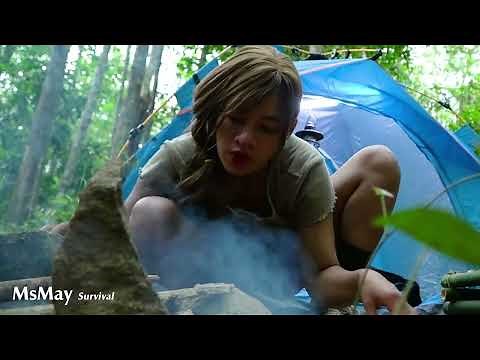 Full video Solo Camping Night in The Woods | Camping Hiking Adventure ASMR | 4K | Satisfying