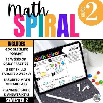 2nd Grade Math Spiral Review Morning Work: Daily Skill Practice Slides Bell Work