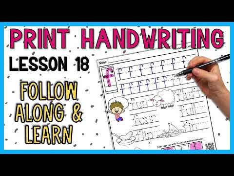 Lowercase f Print Handwriting Practice | Guided Teaching Tutorial