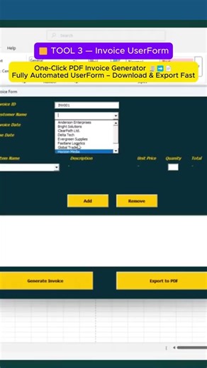 Smart Filter Form + Invoice Generator in Excel‼️ #excel #vba #tutorial