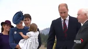 Prince William and Kate along with their two children, George and Charlotte, step off the plane in Victoria, B.C. to begin their royal visit to Canada. The Royal Family was greeted by Canadian dignitaries including the prime minister and governor general. | Global BC