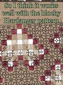 Adding blackwork patterns to this Hardanger inspired design. I’m not sure what to add next! 🤔