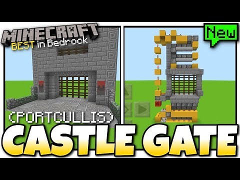 Minecraft Bedrock - CASTLE GATE 🏰 Portcullis 🏰 Tutorial - PS4 , MCPE , Xbox , Windows & Switch