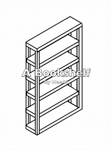 How to draw an isometric bookshelf
