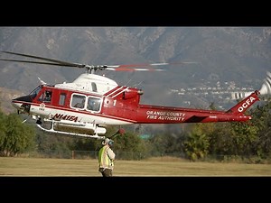 Bell 412EP Orange County Fire Authority Helicopter American Heroes Show Arrival & Departure N141FA