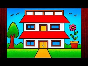 How to make a beautiful house drawing / Level house drawing / Learn to draw a house / Draw house