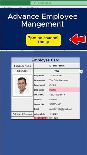 Excel Employee Management System 🔥