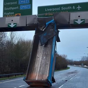 16K views · 21 reactions | The A562 has been closed after a lorry crashed into a gantry near Widnes | Cheshire Live | Facebook