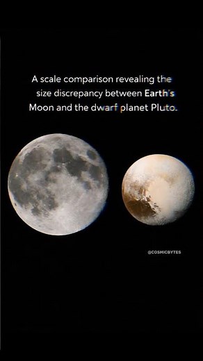 Moon vs Pluto: This Size Difference Will Surprise You ✨😮 #space #shorts