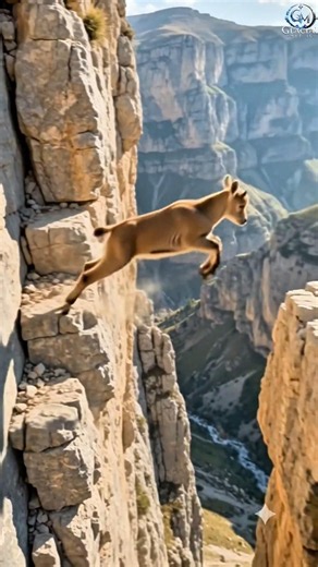 🚁 Incredible Drone Footage of a Ibex cliff survival! 🐐🏔️ #shorts
