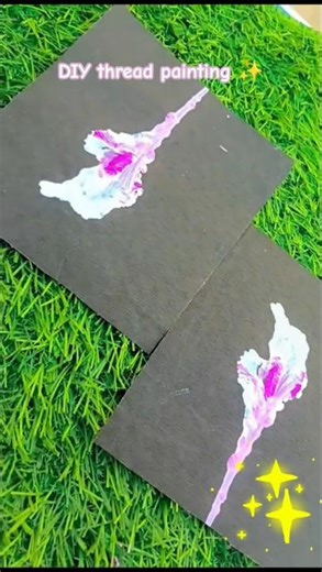 DIY easy thread painting ✨ Crafto Mona ll #diy #craft #shorts #viral #youtube