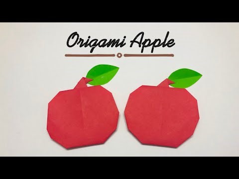How to make Easy Origami Apple- Simple Origami Tutorials for Kids