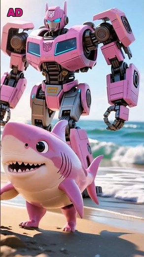 "The baby shark owns a Transformer robot." #ocean #cryingshark #cartoon #shortvideo #funny #shark